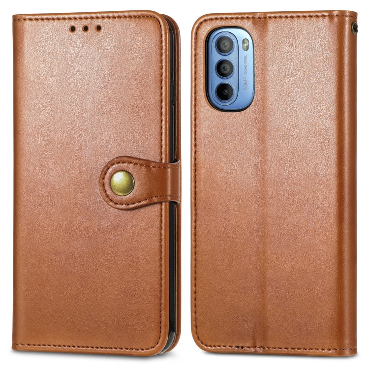 For Motorola Moto G31 Solid Color Leather Buckle Phone Case