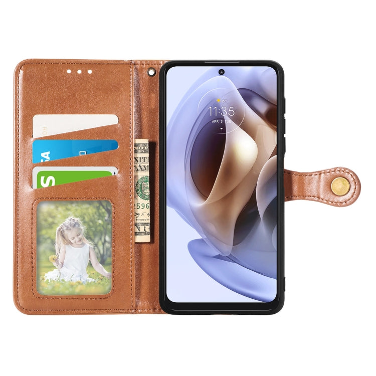 For Motorola Moto G31 Solid Color Leather Buckle Phone Case