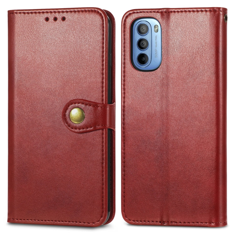 For Motorola Moto G31 Solid Color Leather Buckle Phone Case