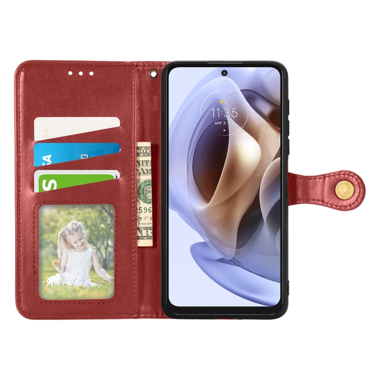 For Motorola Moto G31 Solid Color Leather Buckle Phone Case