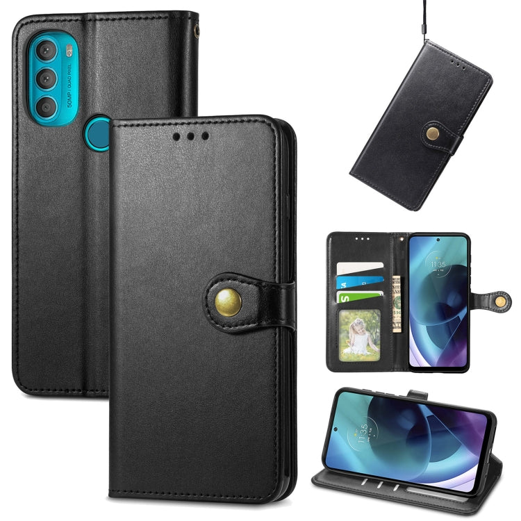 For Motorola Moto G71 5G Solid Color Leather Buckle Phone Case
