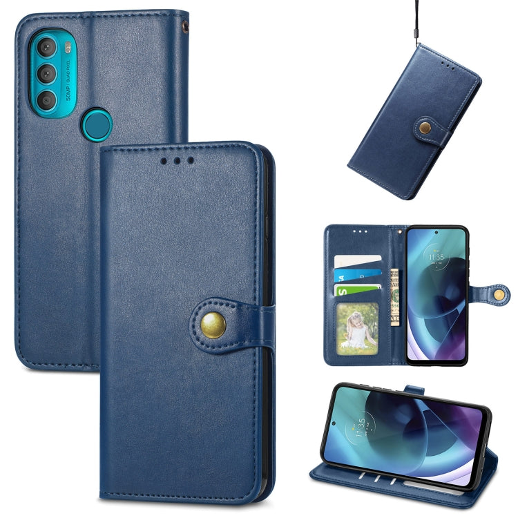 For Motorola Moto G71 5G Solid Color Leather Buckle Phone Case