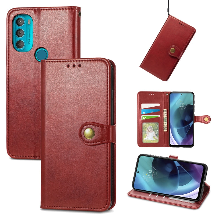 For Motorola Moto G71 5G Solid Color Leather Buckle Phone Case