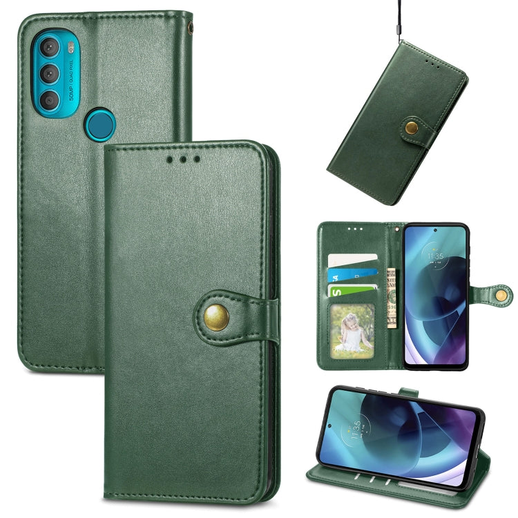 For Motorola Moto G71 5G Solid Color Leather Buckle Phone Case