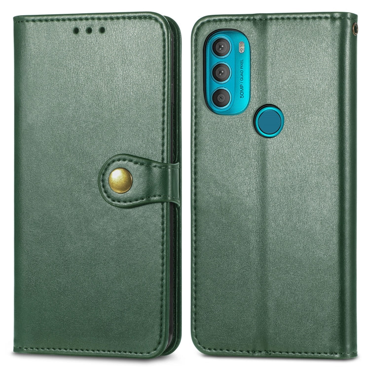 For Motorola Moto G71 5G Solid Color Leather Buckle Phone Case