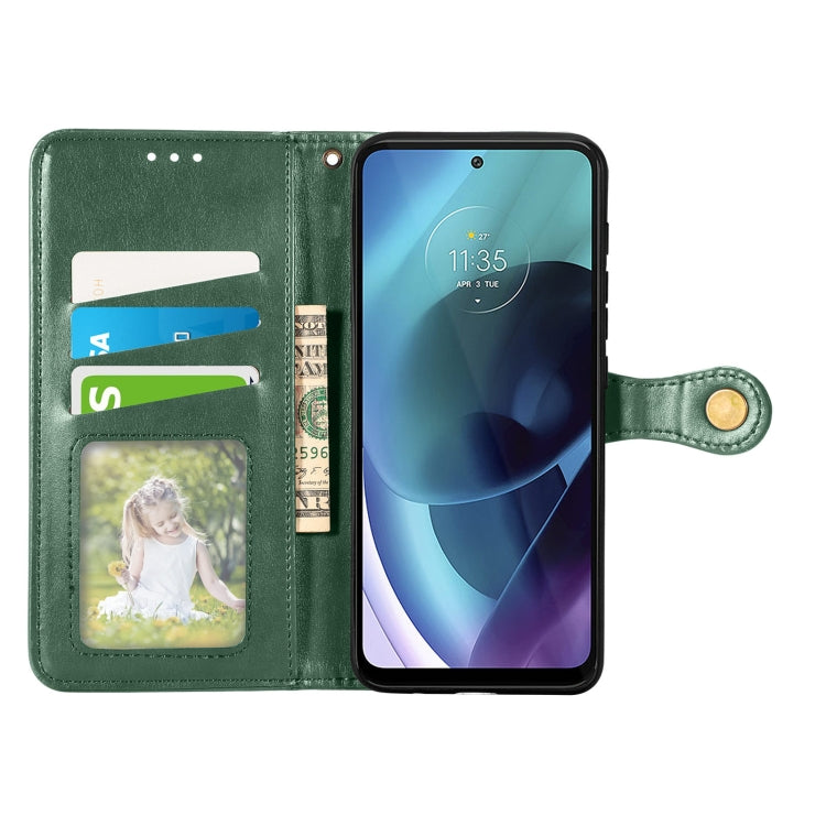 For Motorola Moto G71 5G Solid Color Leather Buckle Phone Case