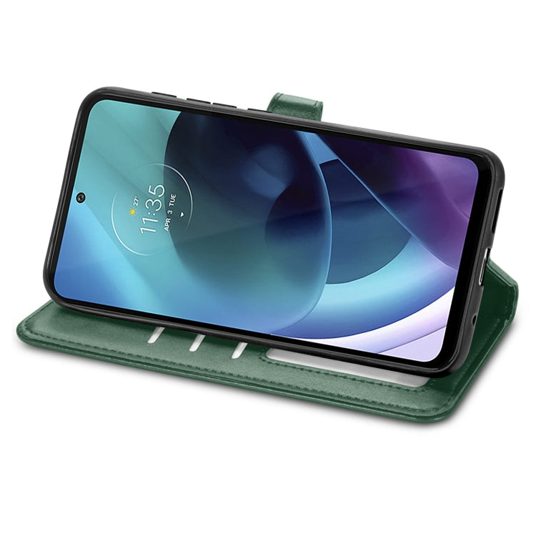 For Motorola Moto G71 5G Solid Color Leather Buckle Phone Case