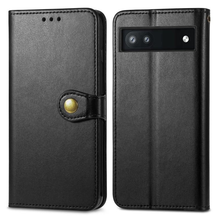 For Google Pixel 6a Solid Color Leather Buckle Phone Case