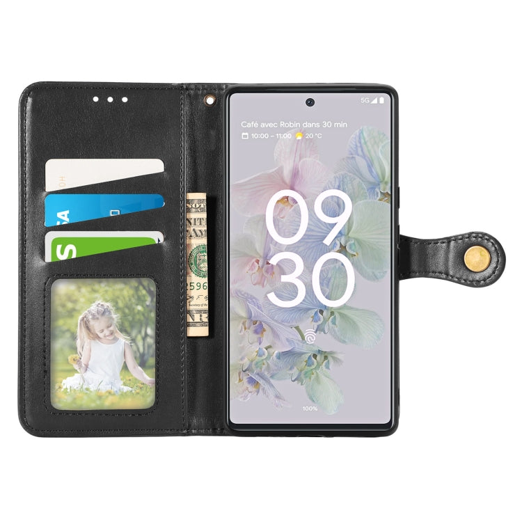 For Google Pixel 6a Solid Color Leather Buckle Phone Case