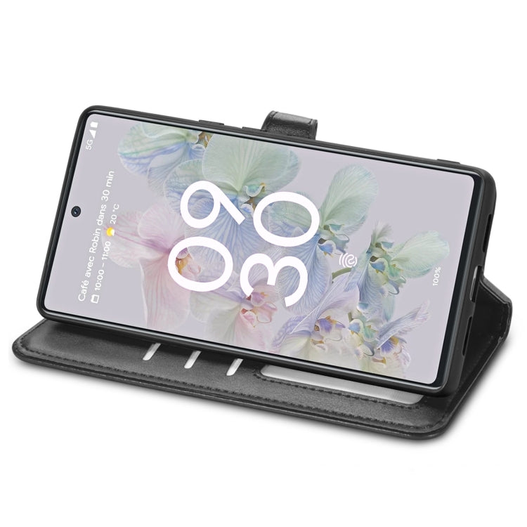 For Google Pixel 6a Solid Color Leather Buckle Phone Case