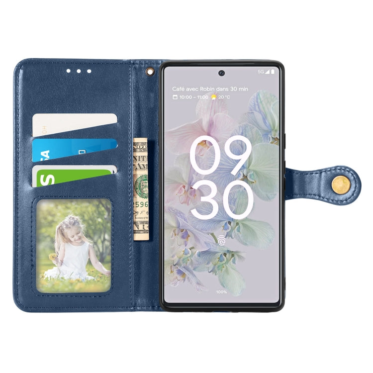 For Google Pixel 6a Solid Color Leather Buckle Phone Case