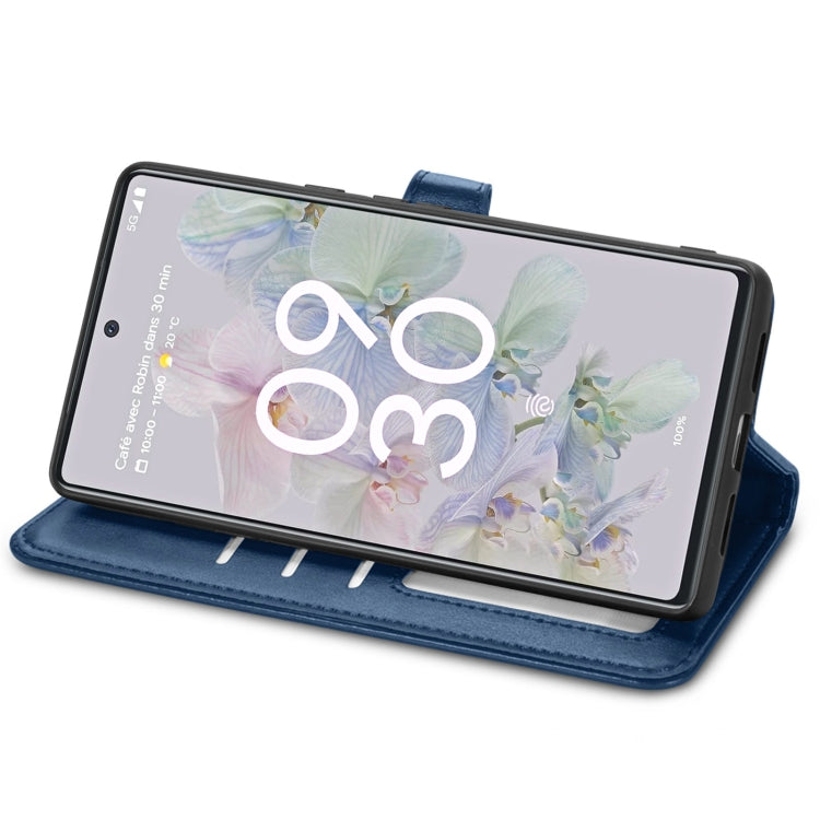 For Google Pixel 6a Solid Color Leather Buckle Phone Case