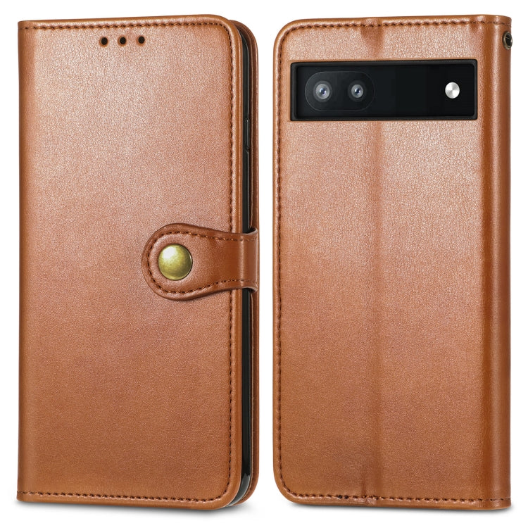 For Google Pixel 6a Solid Color Leather Buckle Phone Case