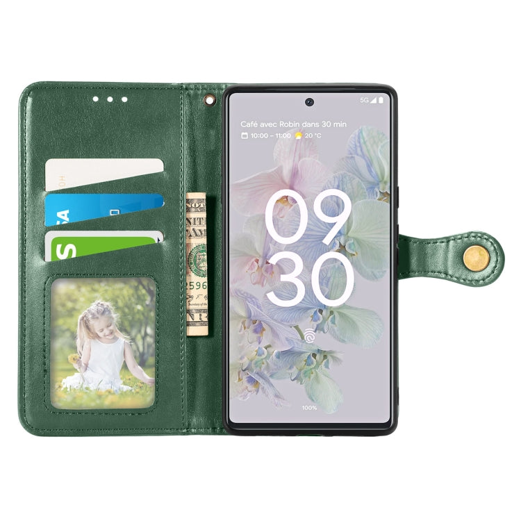 For Google Pixel 6a Solid Color Leather Buckle Phone Case