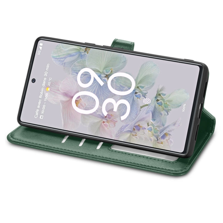 For Google Pixel 6a Solid Color Leather Buckle Phone Case