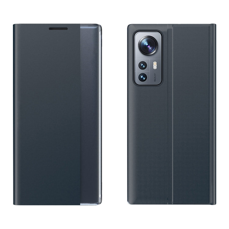For Xiaomi 12 / 12X Side Display Magnetic Plain Texture Cloth + PC Case with Holder
