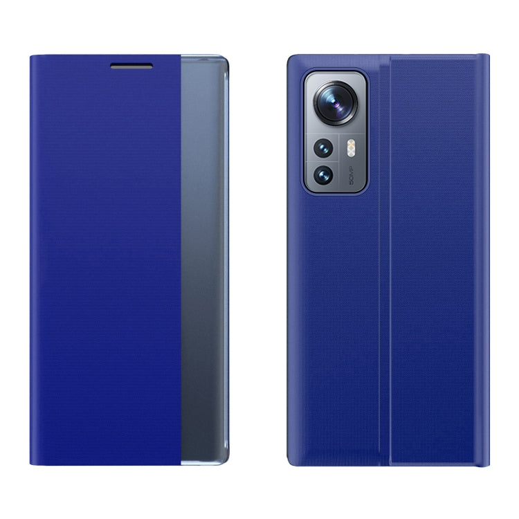 For Xiaomi 12 / 12X Side Display Magnetic Plain Texture Cloth + PC Case with Holder