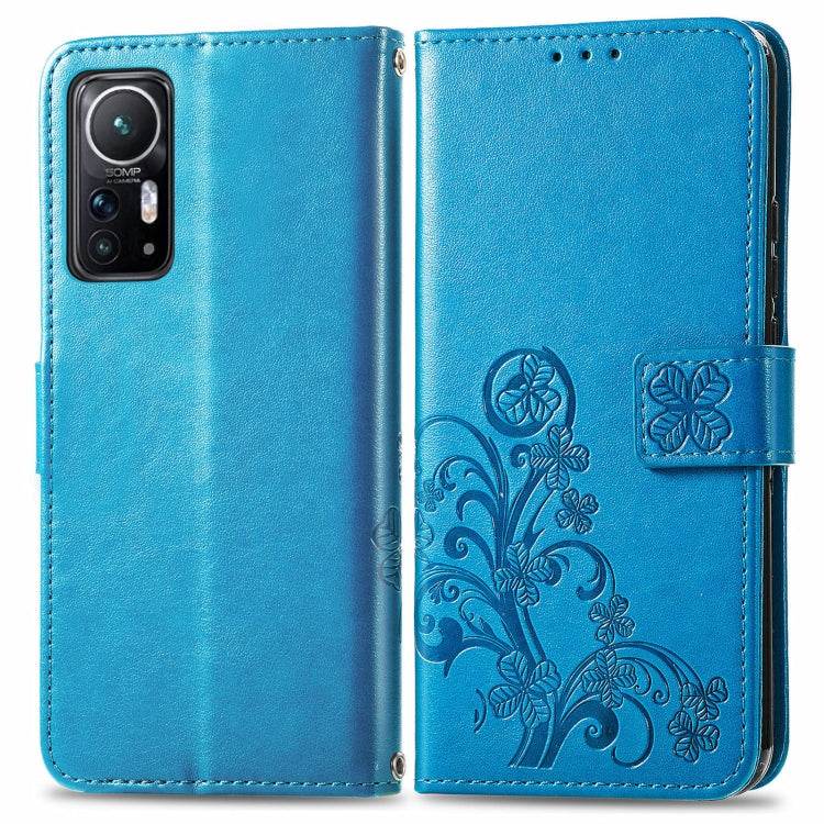 For Xiaomi 12 Four-leaf Clasp Embossed Leather Phone Case