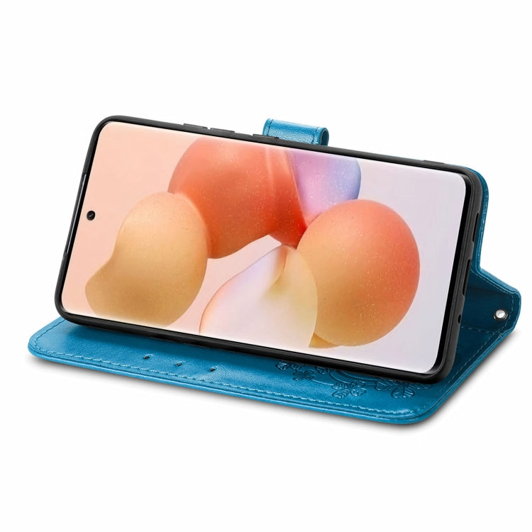 For Xiaomi 12 Four-leaf Clasp Embossed Leather Phone Case