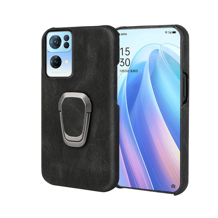 Ring Holder PU Phone Case For OPPO Reno7 Pro 5G