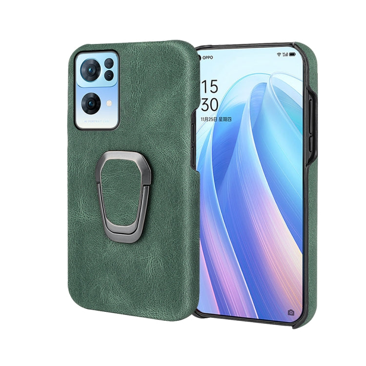 Ring Holder PU Phone Case For OPPO Reno7 Pro 5G