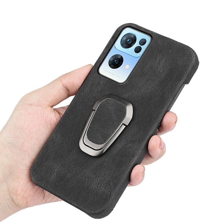 Ring Holder PU Phone Case For OPPO Reno7 Pro 5G