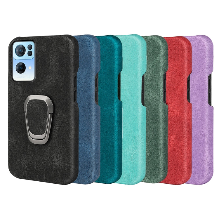 Ring Holder PU Phone Case For OPPO Reno7 Pro 5G