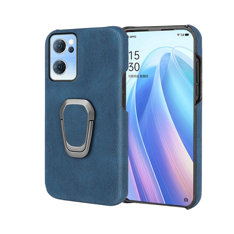 Ring Holder PU Phone Case For OPPO Reno7 5G