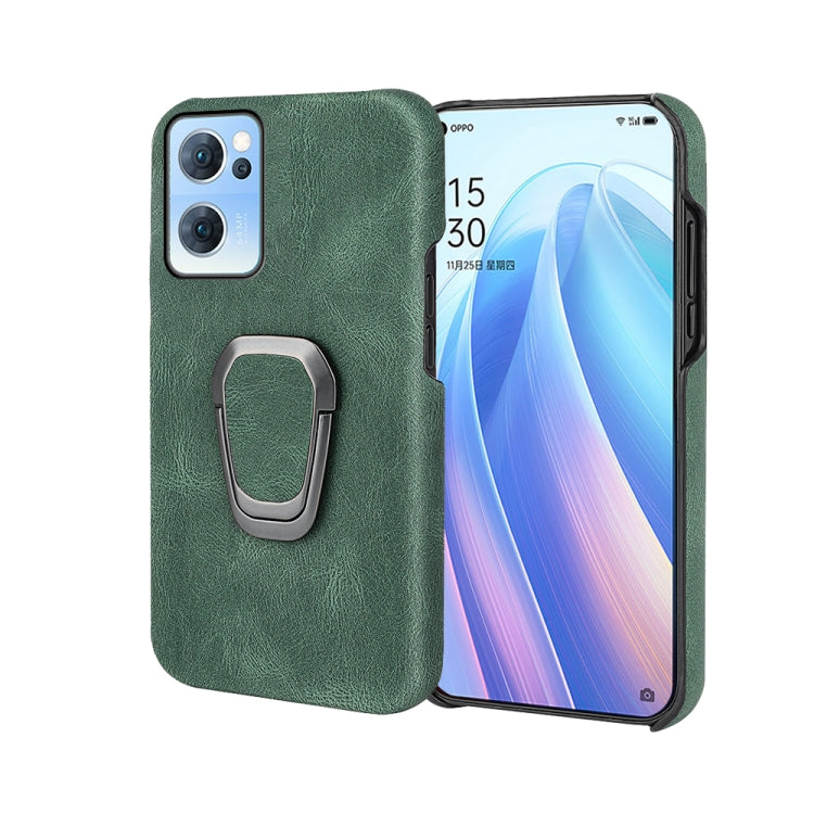 Ring Holder PU Phone Case For OPPO Reno7 5G