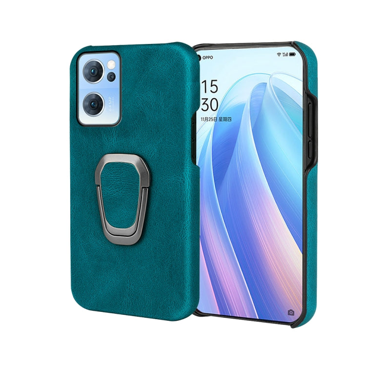 Ring Holder PU Phone Case For OPPO Reno7 5G
