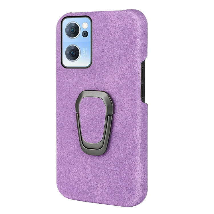 Ring Holder PU Phone Case For OPPO Reno7 5G