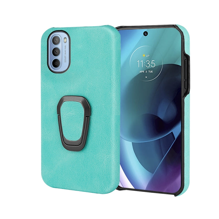 For Motorola Moto G71 5G Ring Holder PU Phone Case