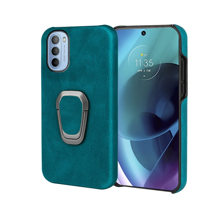 For Motorola Moto G71 5G Ring Holder PU Phone Case