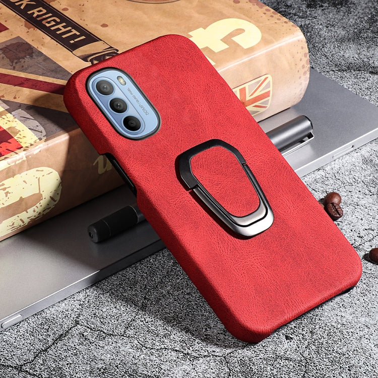 For Motorola Moto G51 5G Ring Holder PU Phone Case