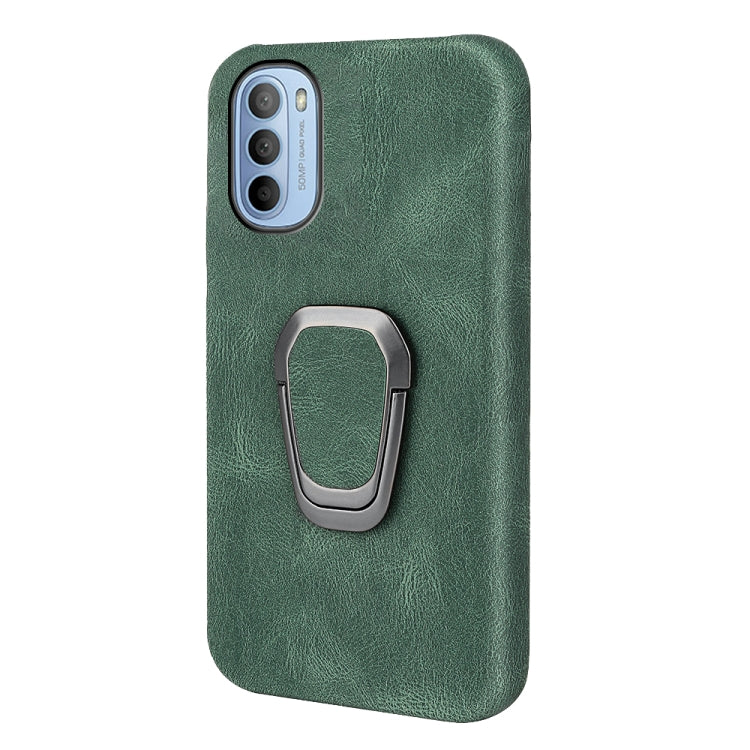 For Motorola Moto G51 5G Ring Holder PU Phone Case