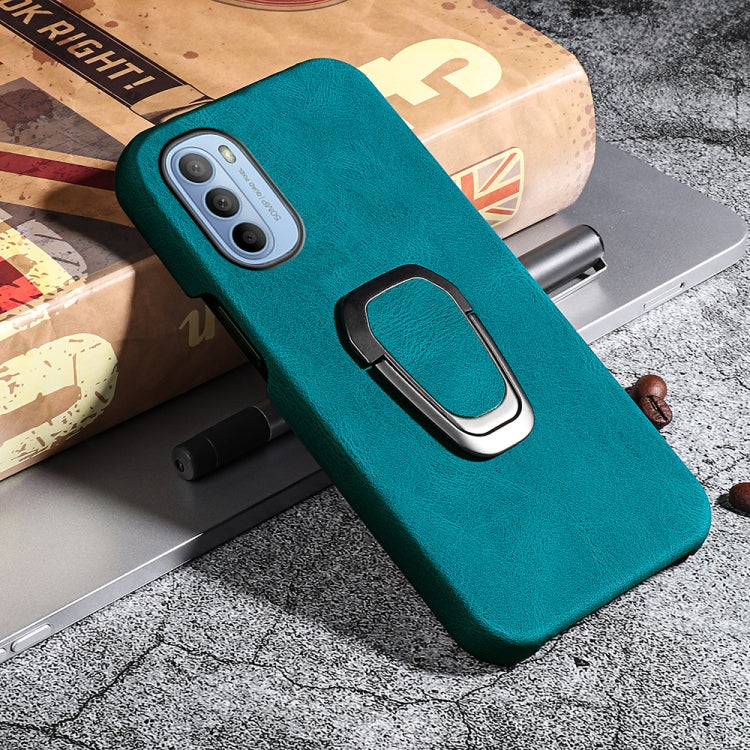 For Motorola Moto G51 5G Ring Holder PU Phone Case