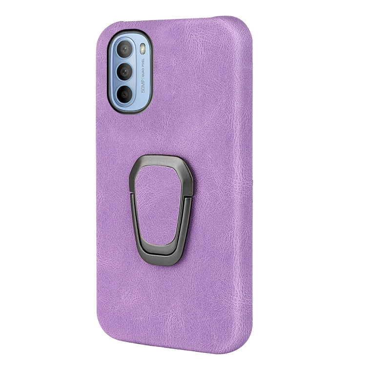 For Motorola Moto G51 5G Ring Holder PU Phone Case