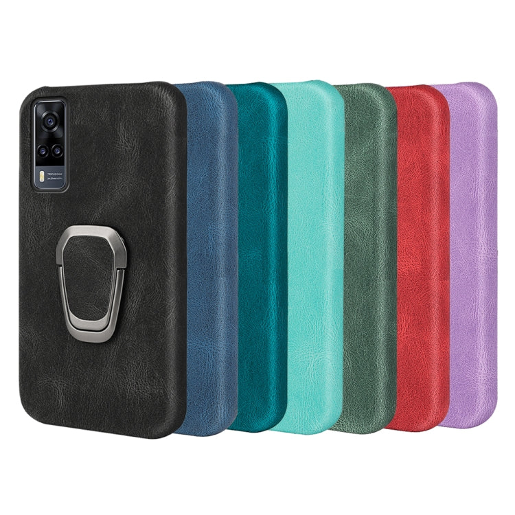Ring Holder PU Phone Case For vivo Y31 / Y51 2020 Indian