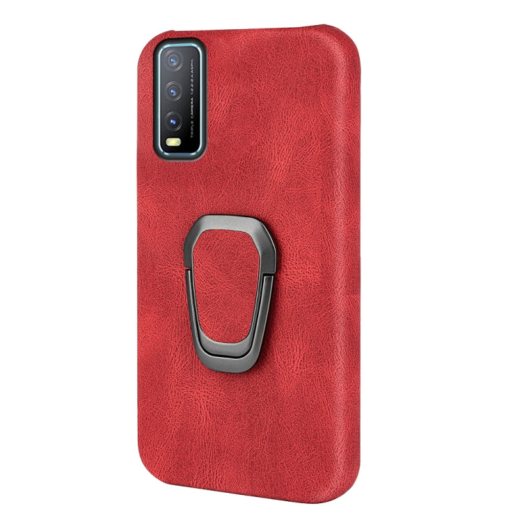 Ring Holder PU Phone Case For vivo Y12S 2021 / Y20 Indian / Y20i / Y20S / Y30