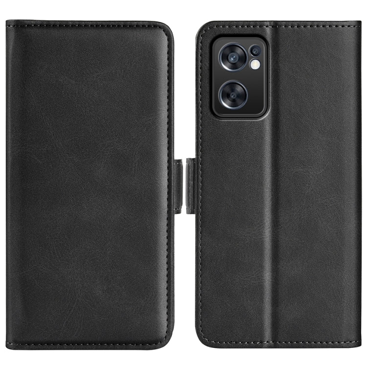 For OPPO Reno7 SE 5G Dual-side Magnetic Buckle Leather Case