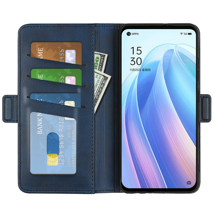For OPPO Reno7 SE 5G Dual-side Magnetic Buckle Leather Case