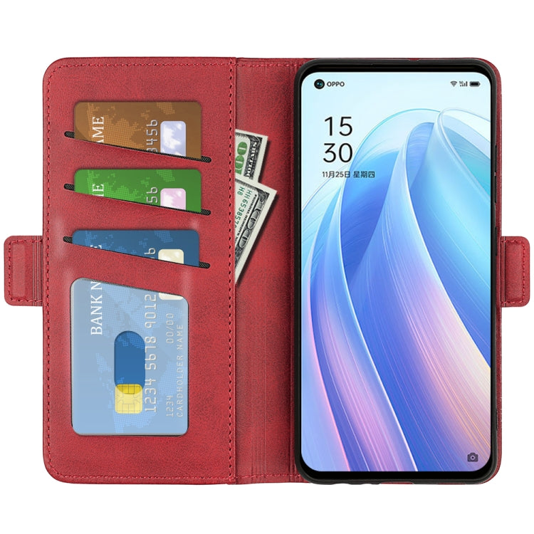 For OPPO Reno7 SE 5G Dual-side Magnetic Buckle Leather Case