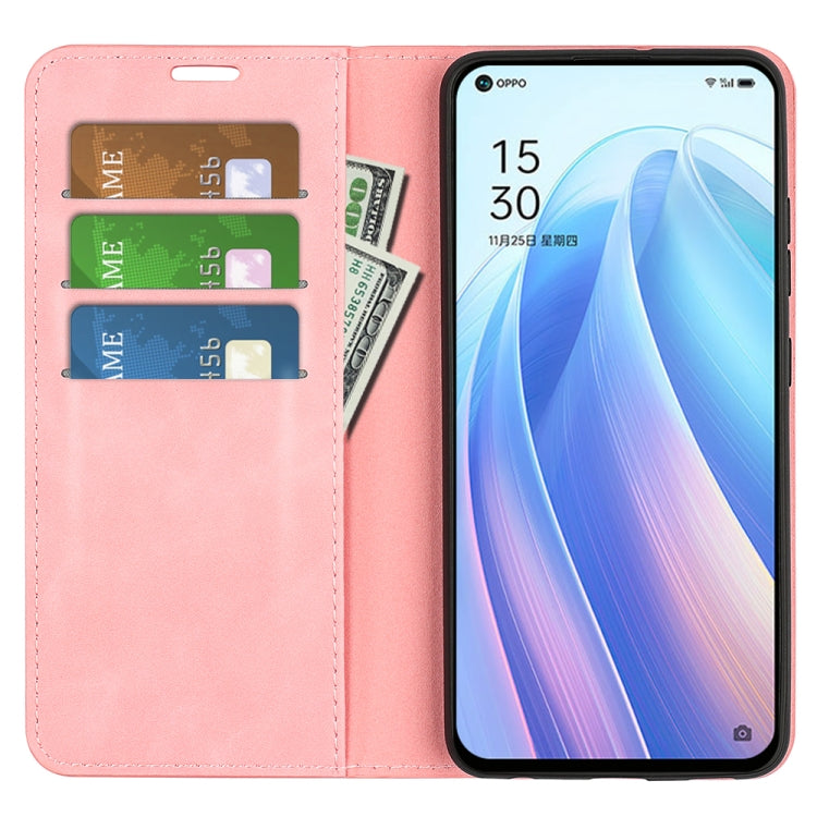 For OPPO Reno7 SE 5G Retro-skin Magnetic Suction Leather Case