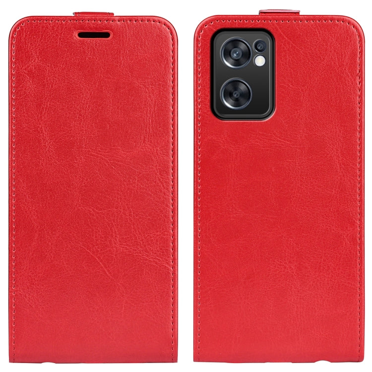 For OPPO Reno7 SE 5G R64 Texture Vertical Flip Leather Case