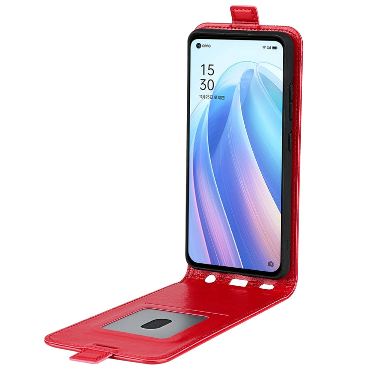 For OPPO Reno7 SE 5G R64 Texture Vertical Flip Leather Case