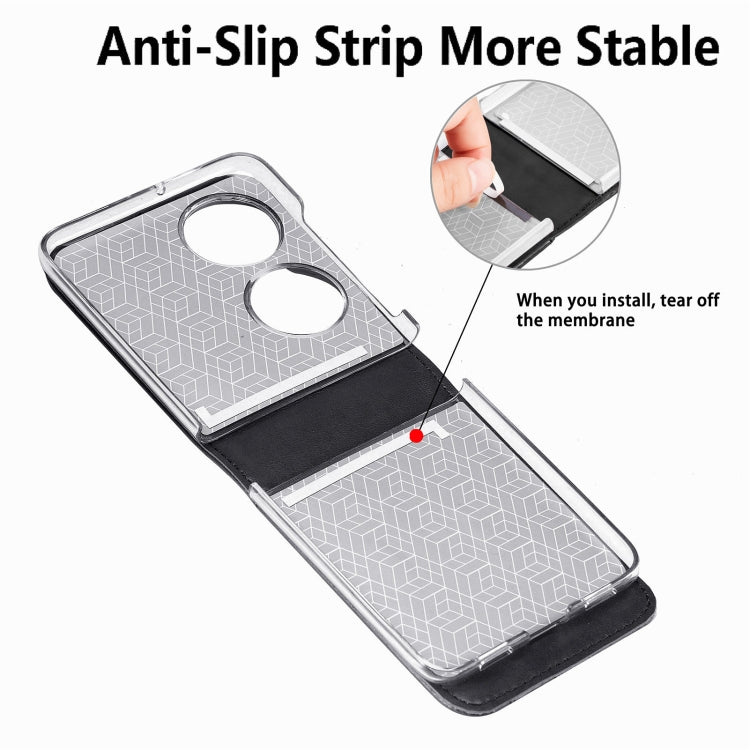 For Huawei P50 Pocket Diagonal Embossed Card Folding Phone Case