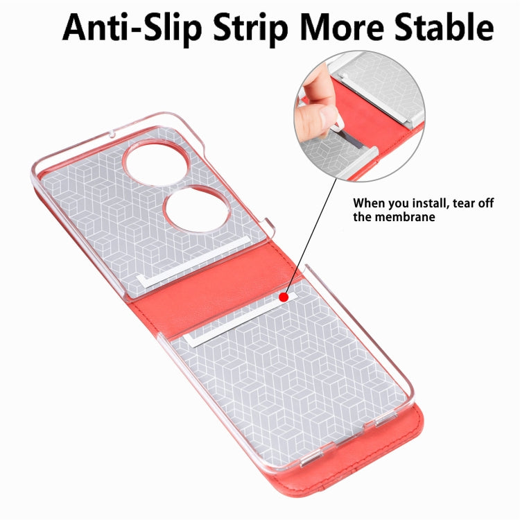 For Huawei P50 Pocket Diagonal Embossed Card Folding Phone Case