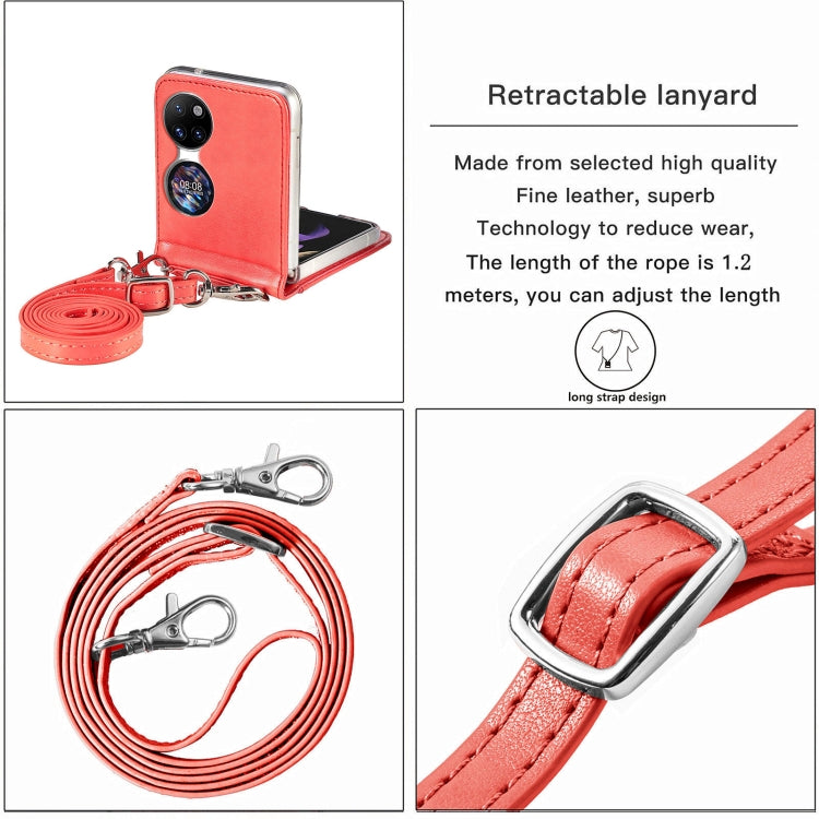 For Huawei P50 Pocket Diagonal Embossed Card Folding Phone Case