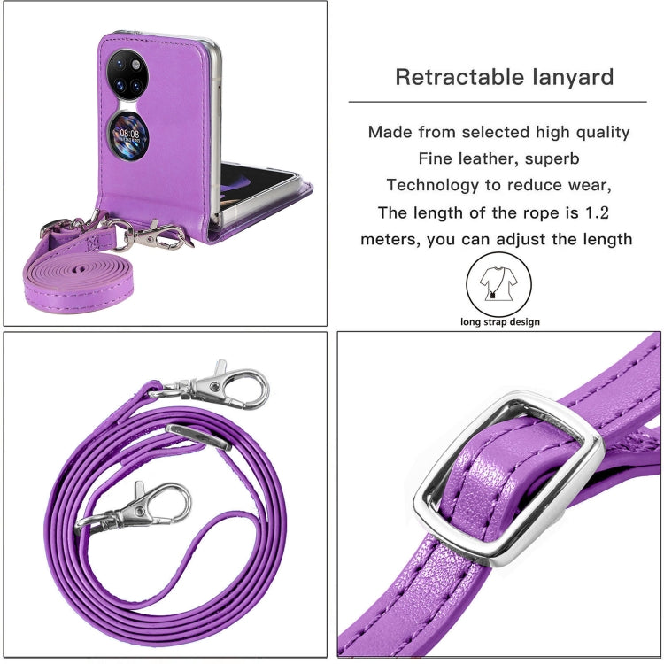 For Huawei P50 Pocket Diagonal Embossed Card Folding Phone Case