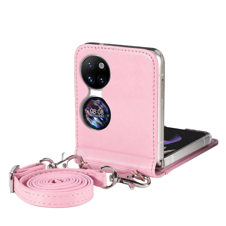 For Huawei P50 Pocket Diagonal Embossed Card Folding Phone Case